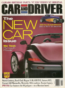CAR & DRIVER 1996 OCT - VASSER, Z/28s, FERRARI,PROWLER